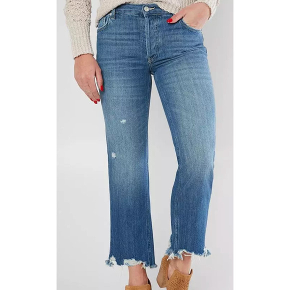 NWT Free People Maggie Straight Jean sequoia blue size 26 - Picture 5 of 5